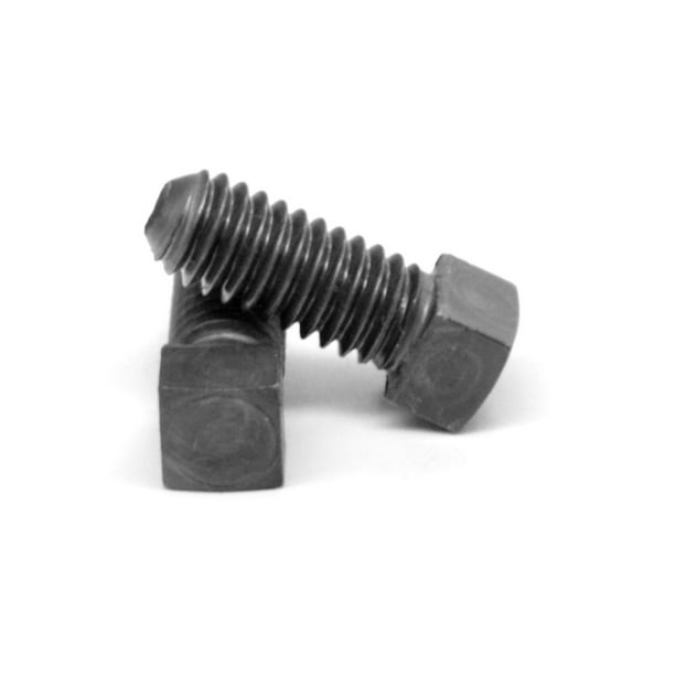 FT Coarse Thread Square Head Set Screw Oval Point Low Carbon Steel Case Hardened Plain Finish Pk 100 5/16-18 x 1 